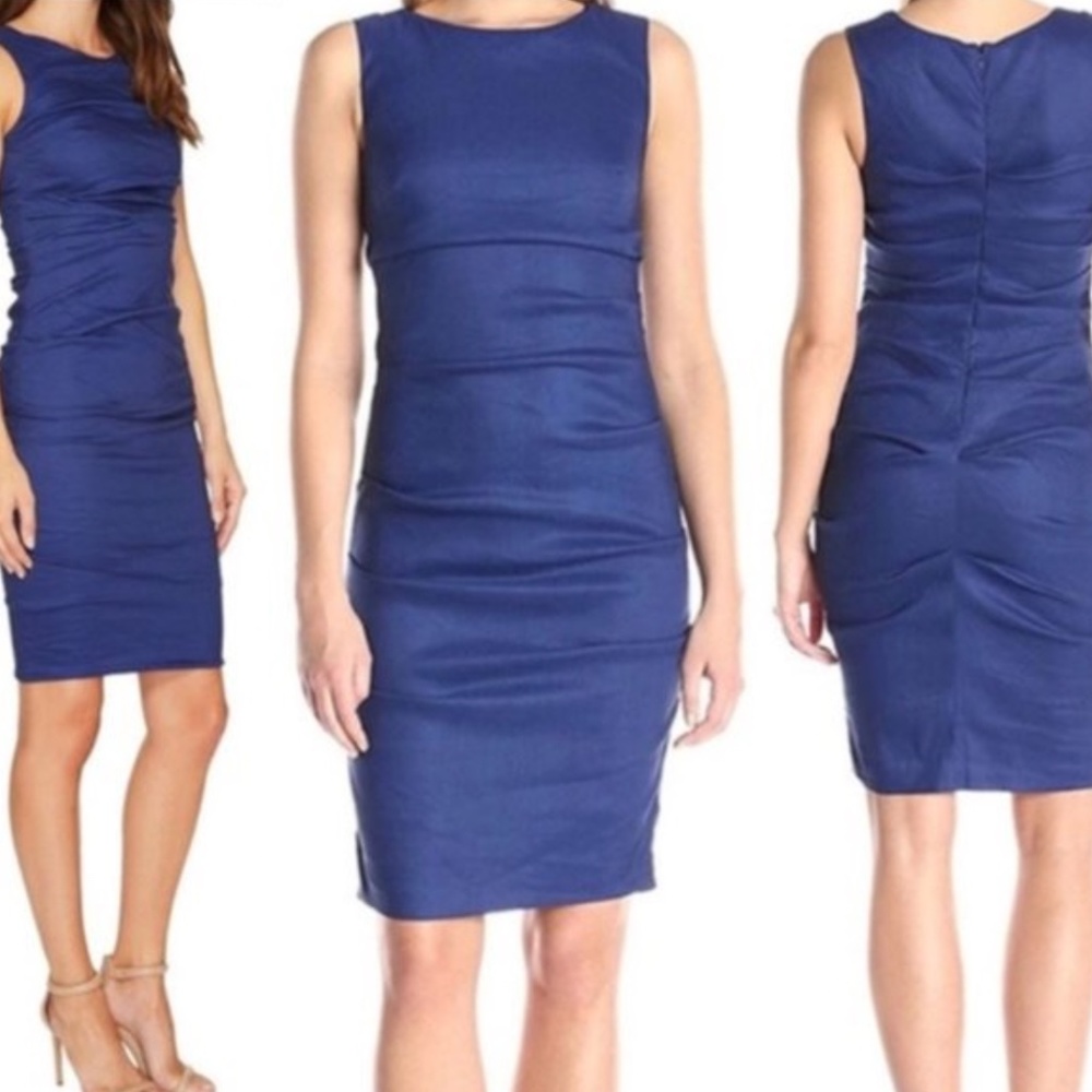 Artelier Nicole Miller Stretch Blue Dress, size 8